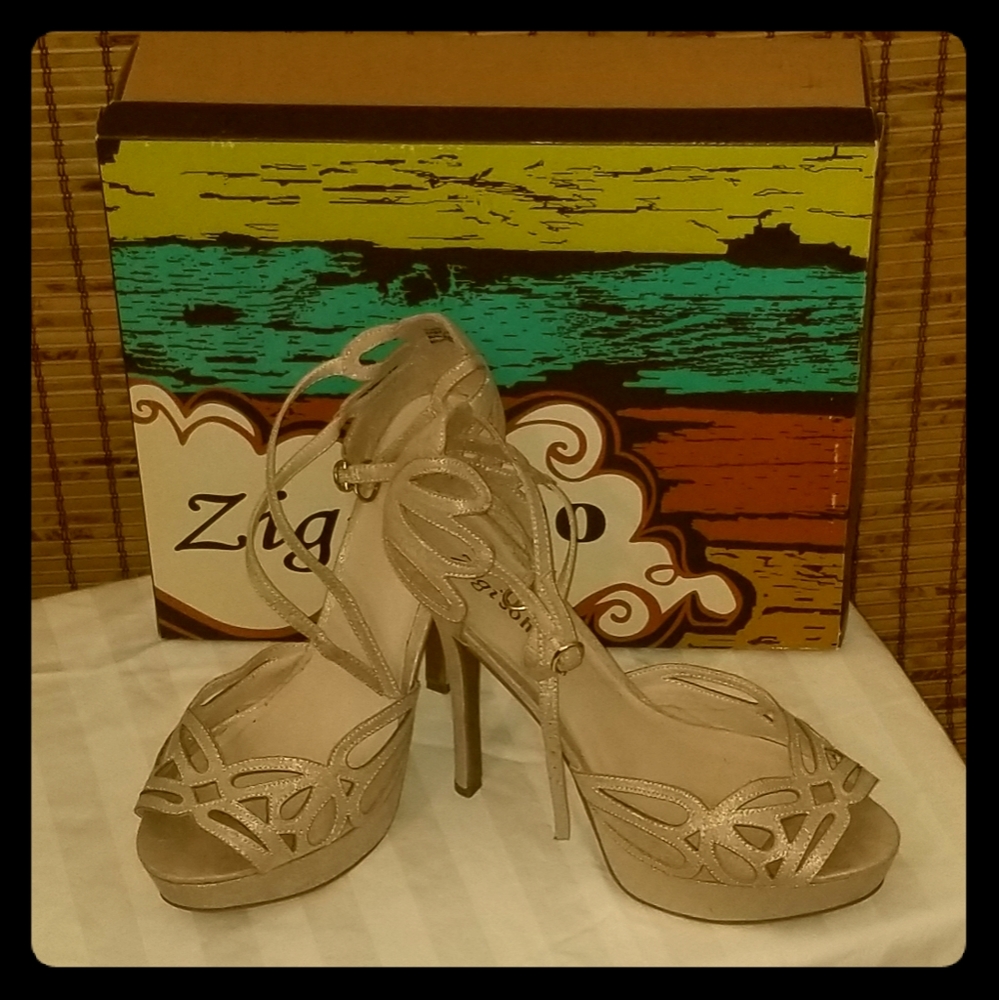 Satin high heel